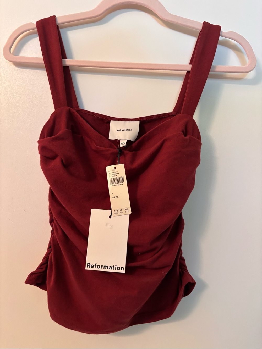 Reformation Trish Ruched Camisole Tank NWT